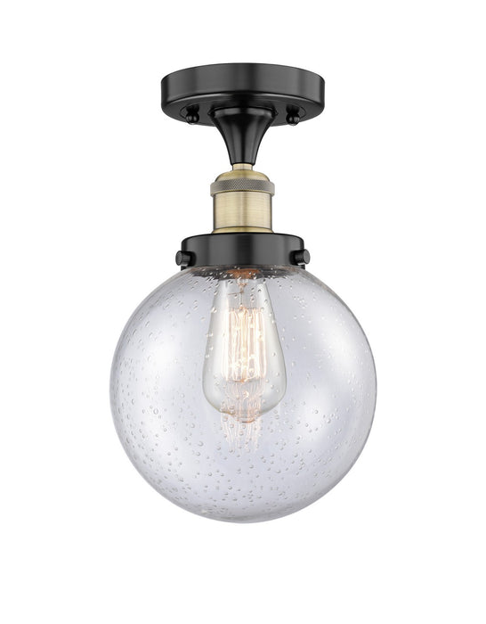 Innovations 616-1F-BAB-G204-8 One Light Semi-Flush Mount, Black Antique Brass