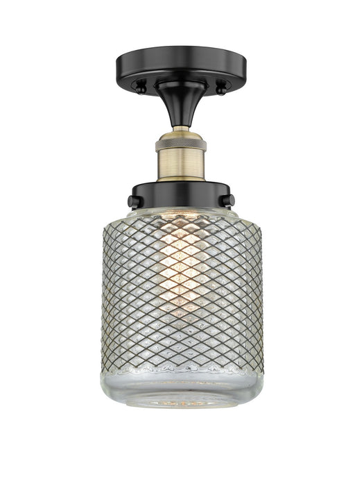 Innovations 616-1F-BAB-G262 One Light Semi-Flush Mount, Black Antique Brass