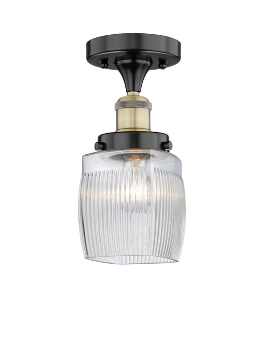 Innovations 616-1F-BAB-G302 One Light Semi-Flush Mount, Black Antique Brass