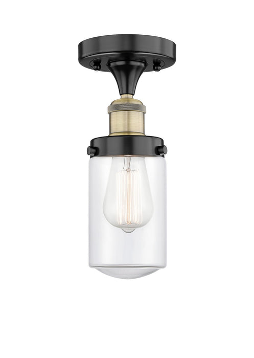 Innovations 616-1F-BAB-G312 One Light Semi-Flush Mount, Black Antique Brass