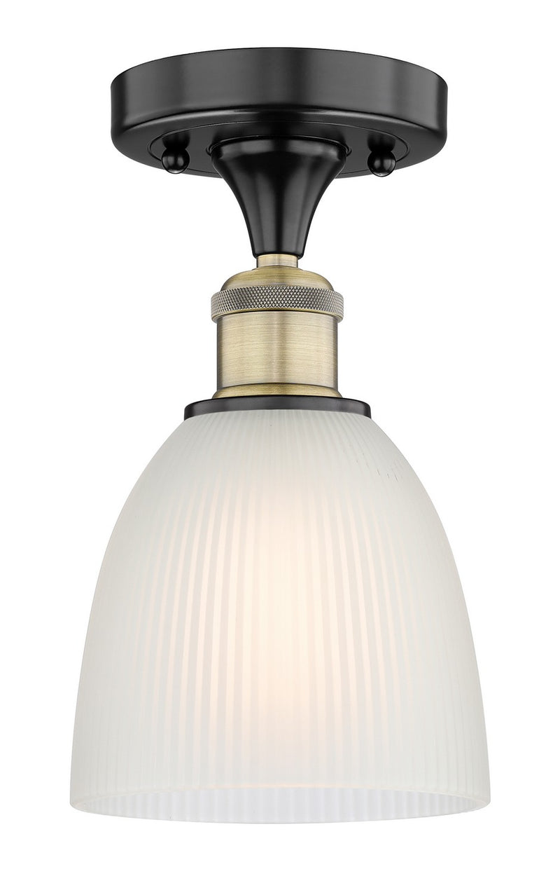 Innovations 616-1F-BAB-G381 One Light Flush Mount, Black Antique Brass