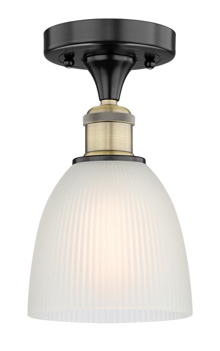 Innovations 616-1F-BAB-G381 One Light Flush Mount, Black Antique Brass