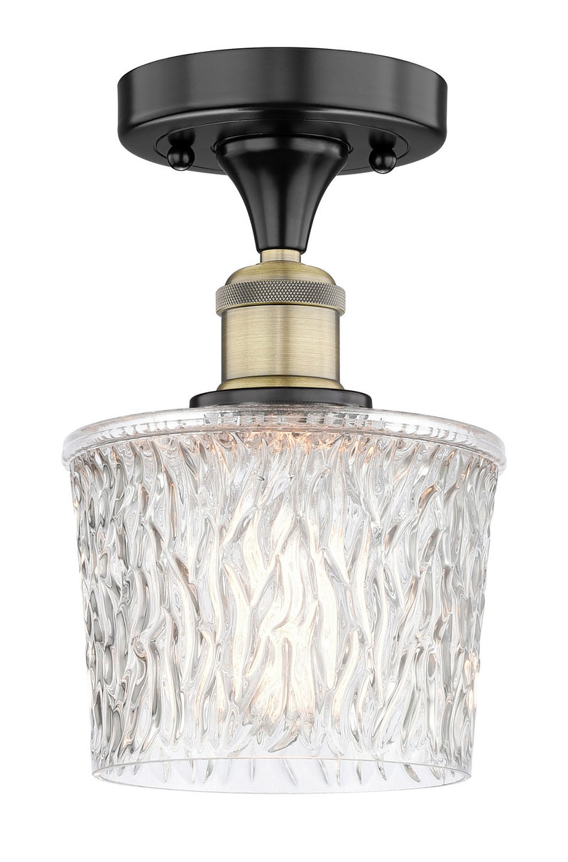 Innovations 616-1F-BAB-G402 One Light Semi-Flush Mount, Black Antique Brass