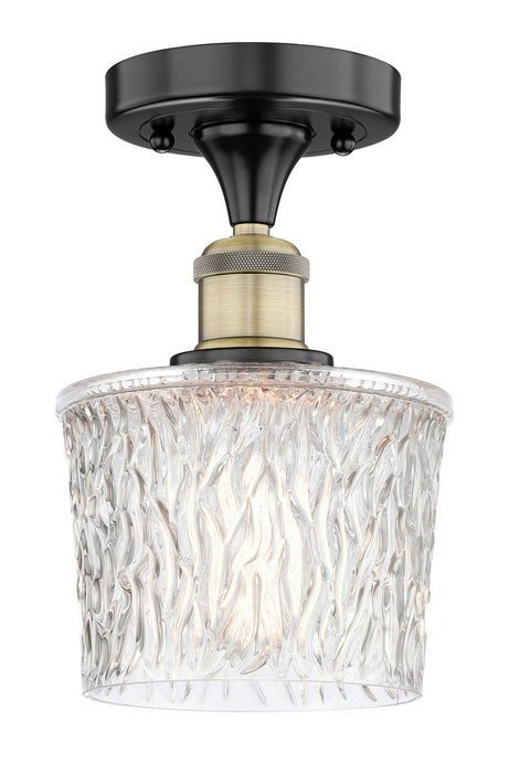 Innovations 616-1F-BAB-G402 One Light Semi-Flush Mount, Black Antique Brass