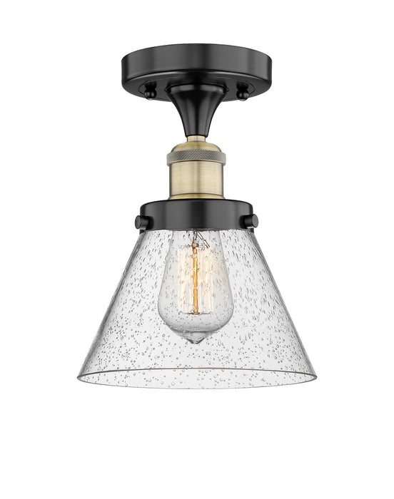 Innovations 616-1F-BAB-G44 One Light Semi-Flush Mount, Black Antique Brass