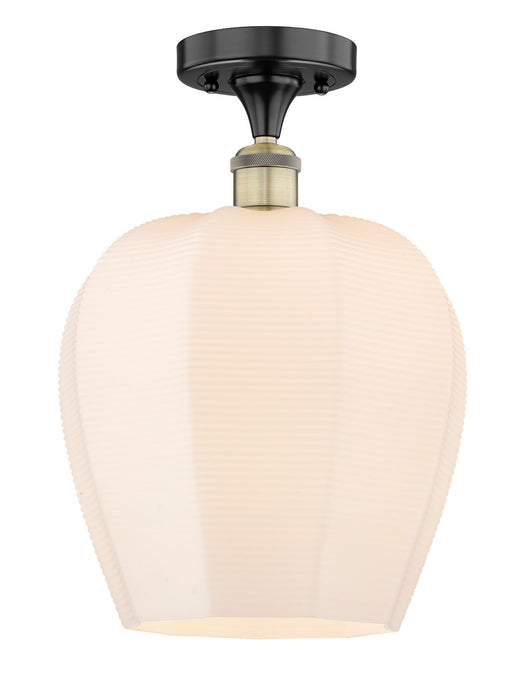 Innovations 616-1F-BAB-G461-12 One Light Semi-Flush Mount, Black Antique Brass