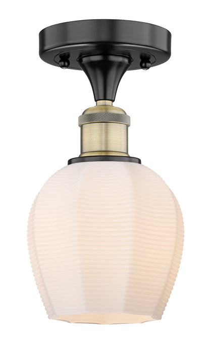 Innovations 616-1F-BAB-G461-6 One Light Semi-Flush Mount, Black Antique Brass