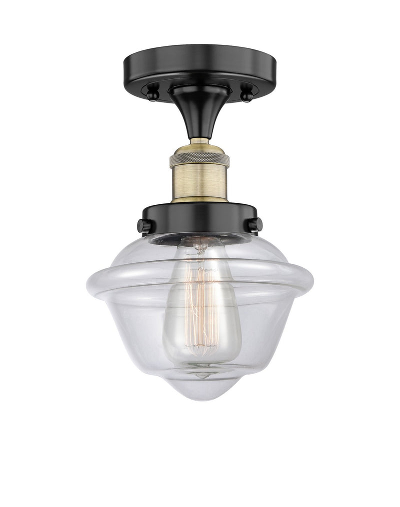 Innovations 616-1F-BAB-G532 One Light Semi-Flush Mount, Black Antique Brass