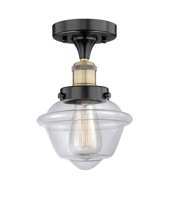 Innovations 616-1F-BAB-G532 One Light Semi-Flush Mount, Black Antique Brass