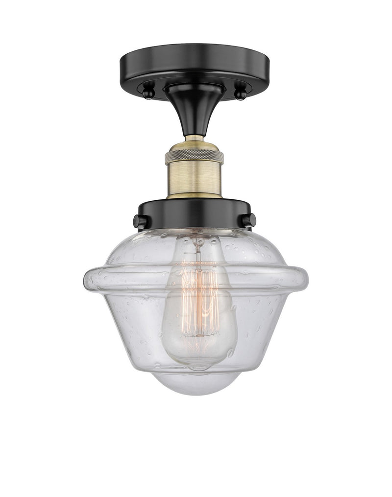 Innovations 616-1F-BAB-G534 One Light Semi-Flush Mount, Black Antique Brass