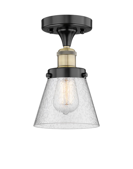 Innovations 616-1F-BAB-G64 One Light Semi-Flush Mount, Black Antique Brass