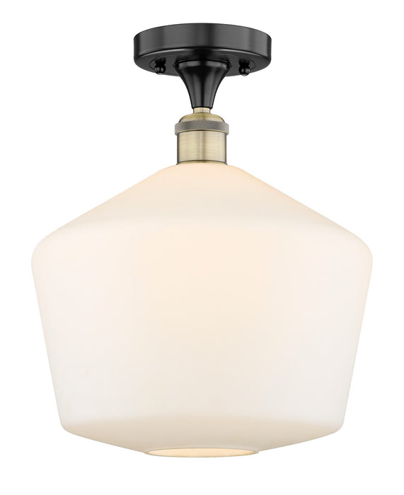 Innovations 616-1F-BAB-G651-12 One Light Semi-Flush Mount, Black Antique Brass