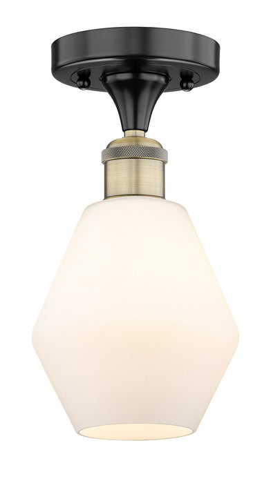 Innovations 616-1F-BAB-G651-6 One Light Semi-Flush Mount, Black Antique Brass
