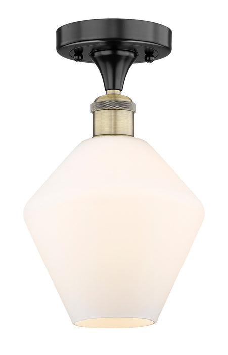 Innovations 616-1F-BAB-G651-8 One Light Semi-Flush Mount, Black Antique Brass