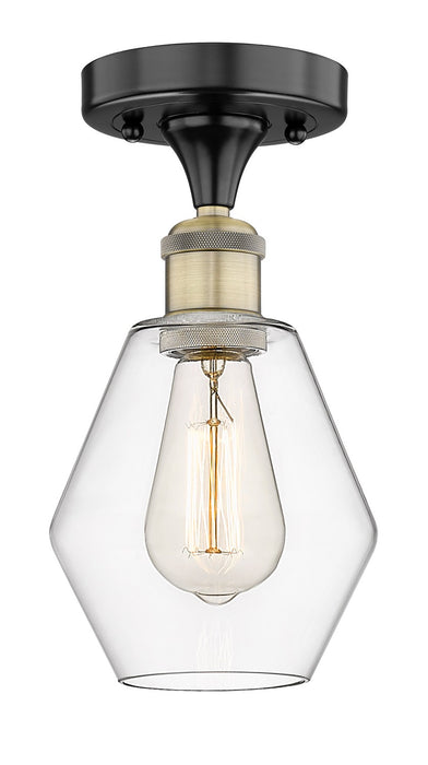 Innovations 616-1F-BAB-G652-6 One Light Semi-Flush Mount, Black Antique Brass