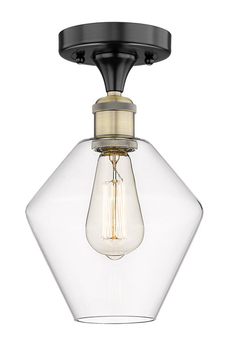Innovations 616-1F-BAB-G652-8 One Light Semi-Flush Mount, Black Antique Brass