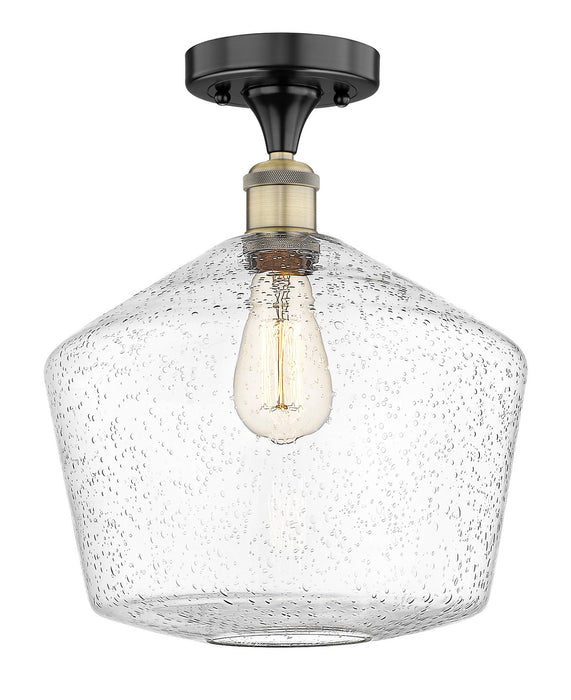 Innovations 616-1F-BAB-G654-12 One Light Semi-Flush Mount, Black Antique Brass