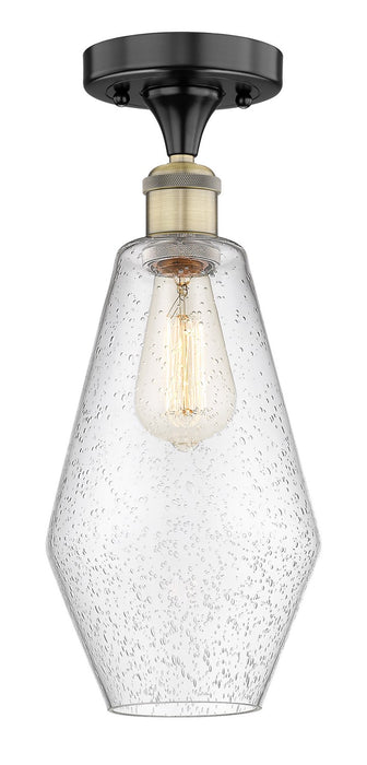 Innovations 616-1F-BAB-G654-7 One Light Semi-Flush Mount, Black Antique Brass