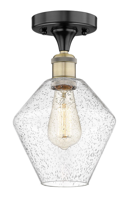 Innovations 616-1F-BAB-G654-8 One Light Semi-Flush Mount, Black Antique Brass