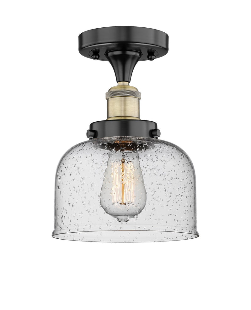 Innovations 616-1F-BAB-G74 One Light Semi-Flush Mount, Black Antique Brass