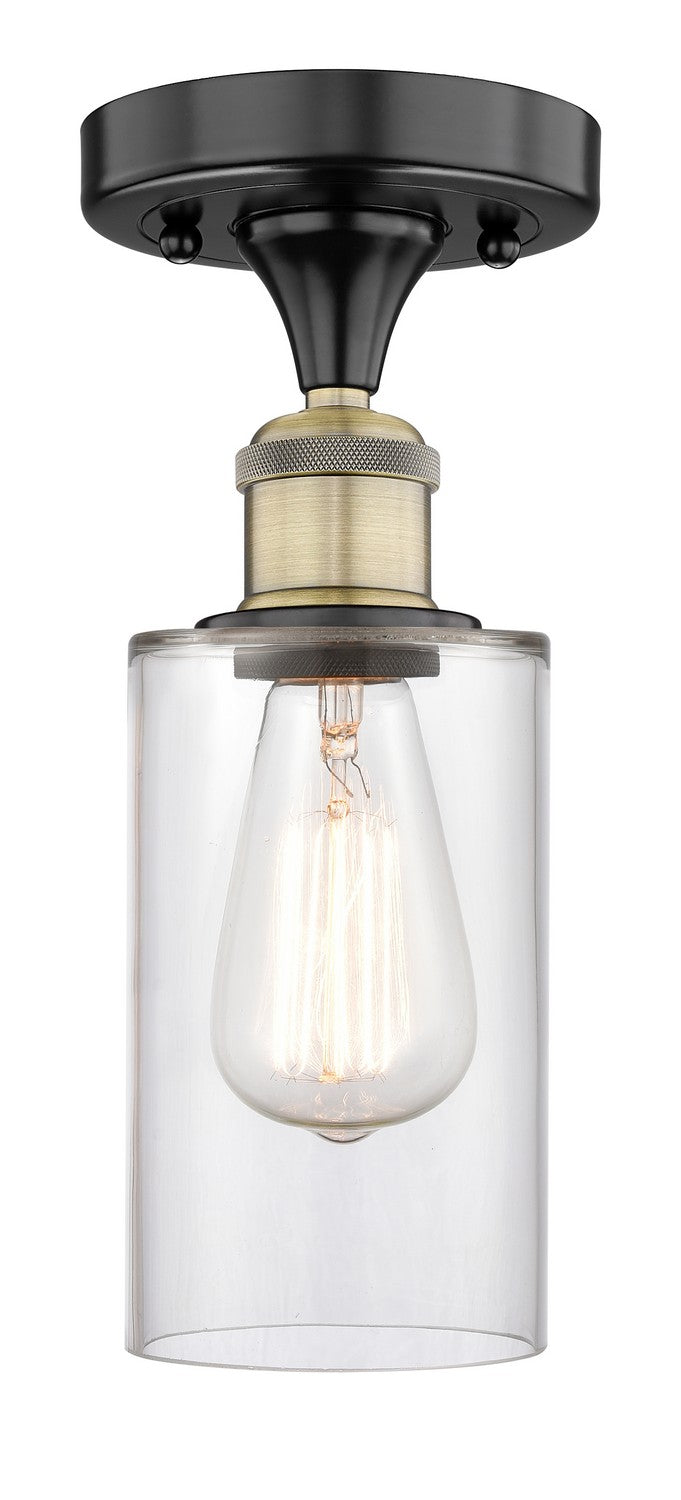 Innovations 616-1F-BAB-G802 One Light Semi-Flush Mount, Black Antique Brass