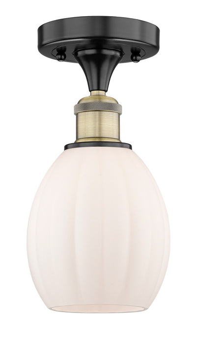 Innovations 616-1F-BAB-G81 One Light Semi-Flush Mount, Black Antique Brass