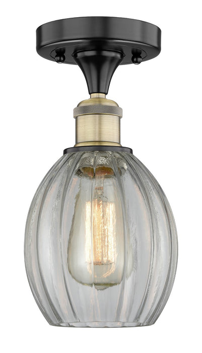Innovations 616-1F-BAB-G82 One Light Semi-Flush Mount, Black Antique Brass