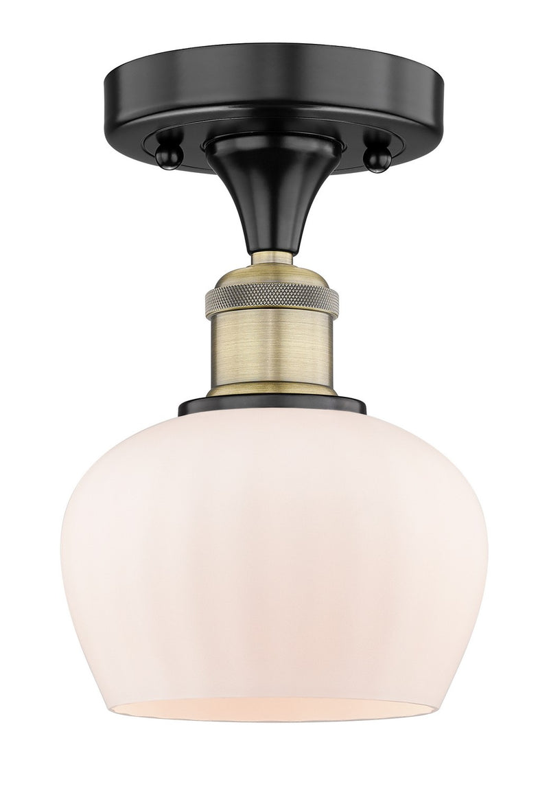 Innovations 616-1F-BAB-G91 One Light Semi-Flush Mount, Black Antique Brass