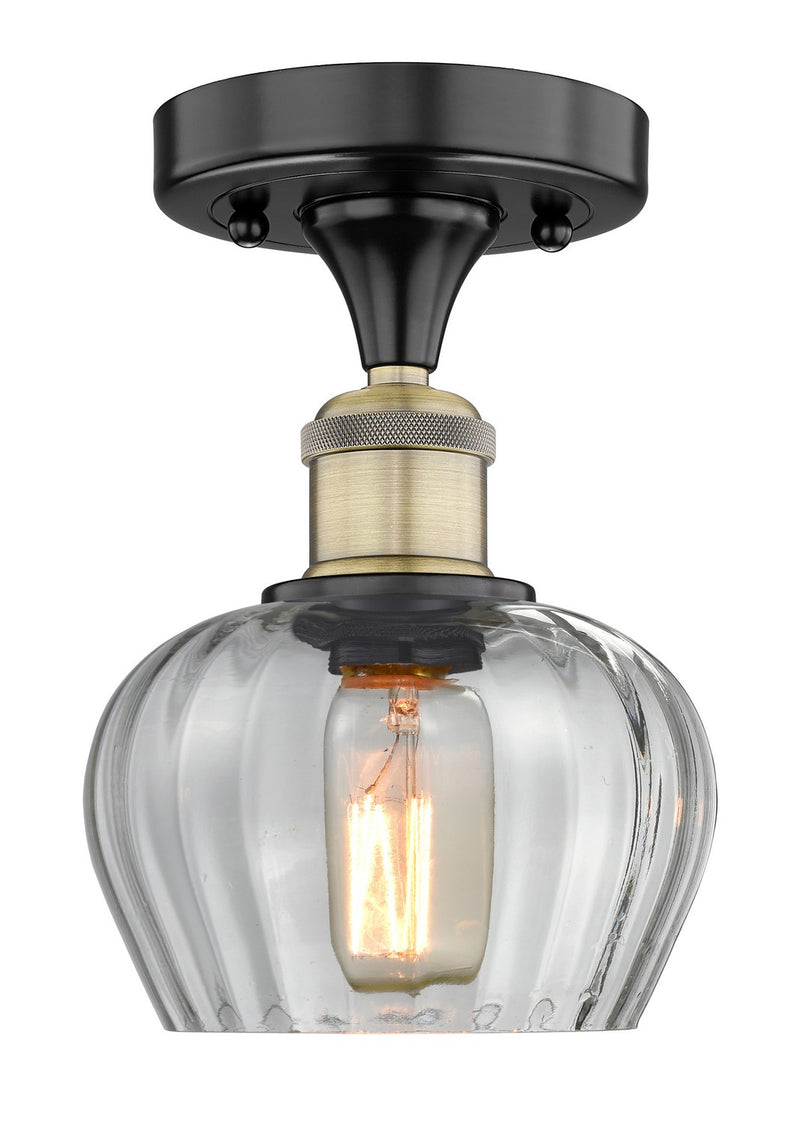 Innovations 616-1F-BAB-G92 One Light Semi-Flush Mount, Black Antique Brass