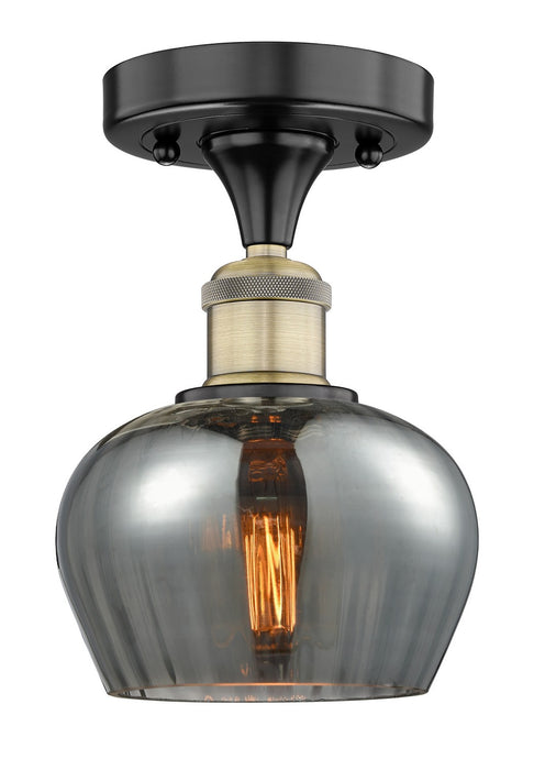 Innovations 616-1F-BAB-G93 One Light Semi-Flush Mount, Black Antique Brass