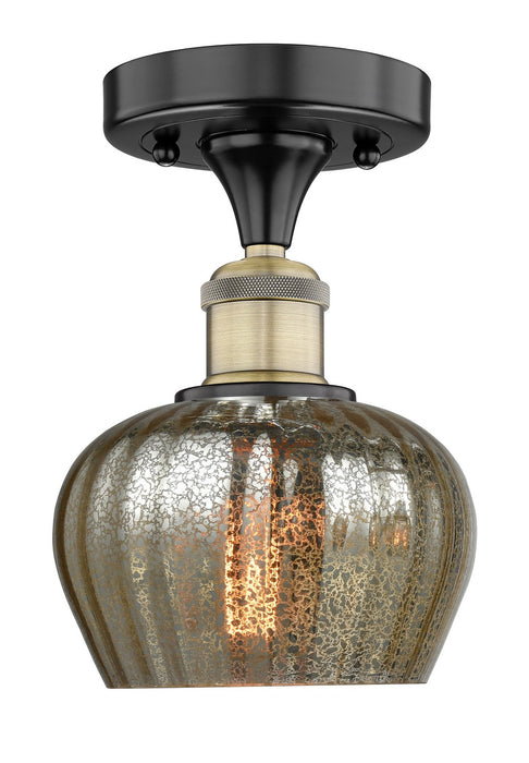 Innovations 616-1F-BAB-G96 One Light Semi-Flush Mount, Black Antique Brass