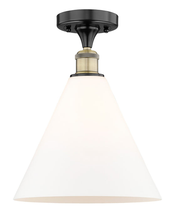 Innovations 616-1F-BAB-GBC-121 One Light Semi-Flush Mount, Black Antique Brass