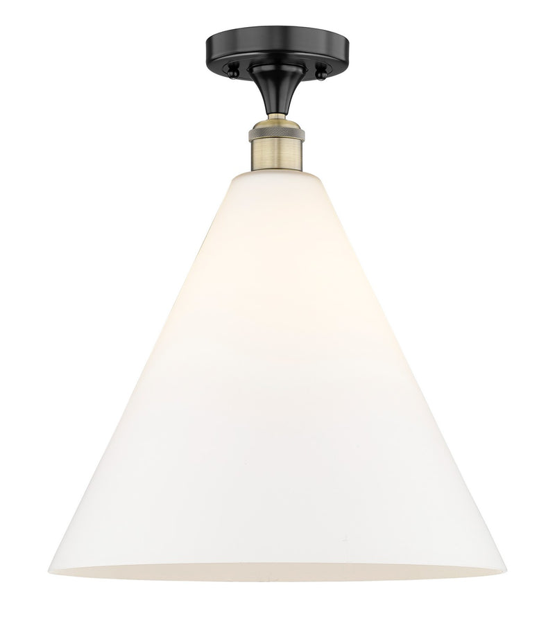 Innovations 616-1F-BAB-GBC-161 One Light Semi-Flush Mount, Black Antique Brass