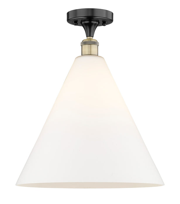 Innovations 616-1F-BAB-GBC-161 One Light Semi-Flush Mount, Black Antique Brass