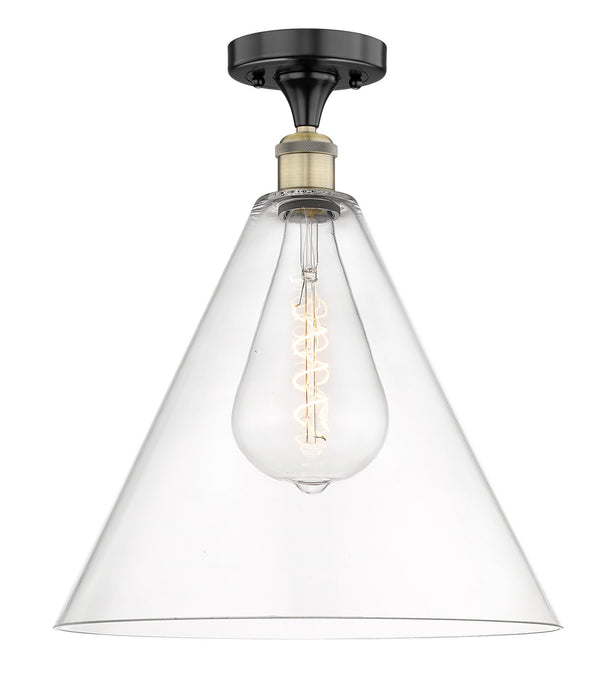 Innovations 616-1F-BAB-GBC-162 One Light Semi-Flush Mount, Black Antique Brass
