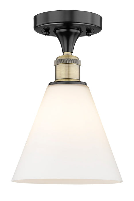 Innovations 616-1F-BAB-GBC-81 One Light Semi-Flush Mount, Black Antique Brass