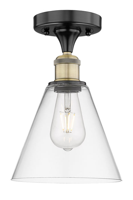 Innovations 616-1F-BAB-GBC-82 One Light Semi-Flush Mount, Black Antique Brass