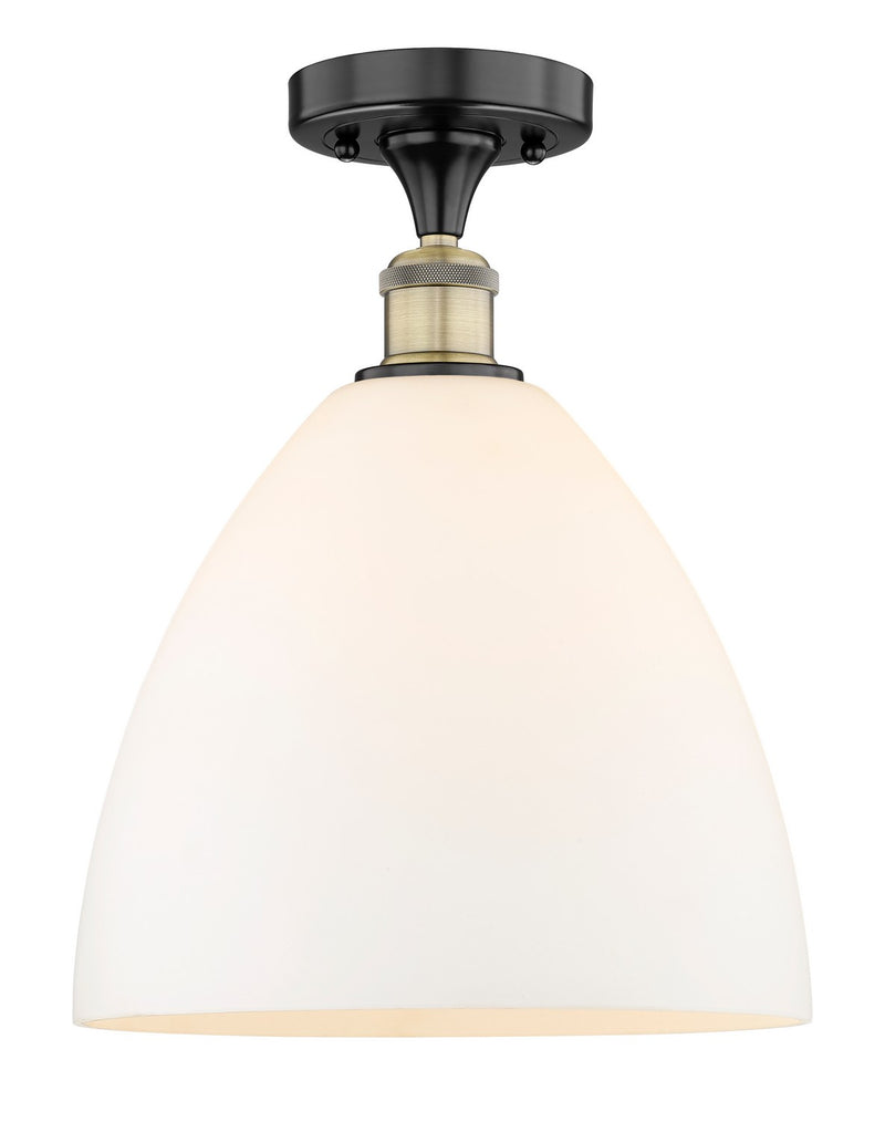 Innovations 616-1F-BAB-GBD-121 One Light Semi-Flush Mount, Black Antique Brass