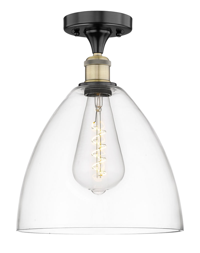 Innovations 616-1F-BAB-GBD-122 One Light Semi-Flush Mount, Black Antique Brass
