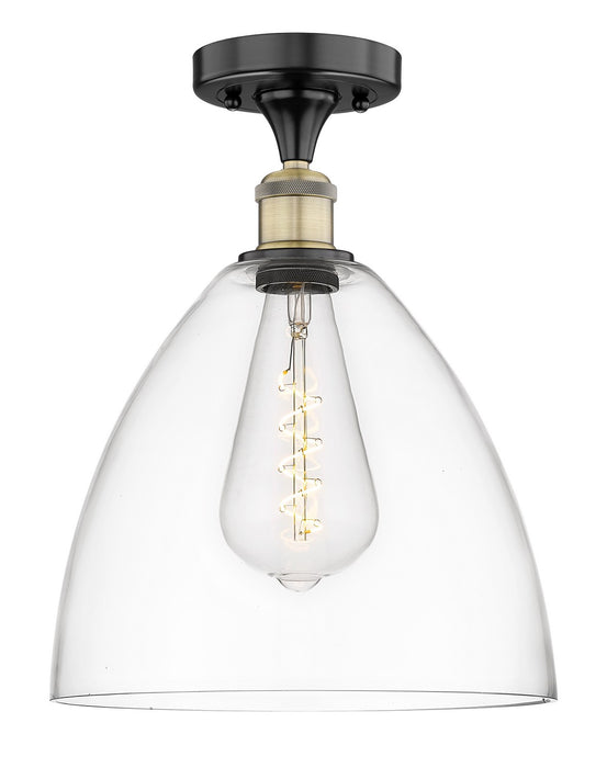 Innovations 616-1F-BAB-GBD-122 One Light Semi-Flush Mount, Black Antique Brass