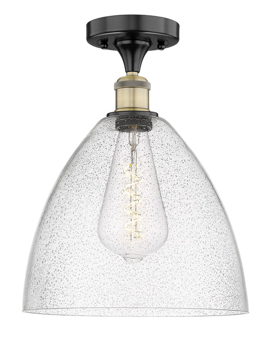 Innovations 616-1F-BAB-GBD-124 One Light Semi-Flush Mount, Black Antique Brass