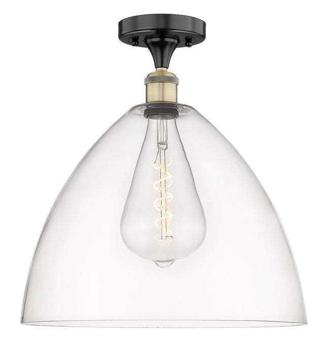 Innovations 616-1F-BAB-GBD-162 One Light Semi-Flush Mount, Black Antique Brass