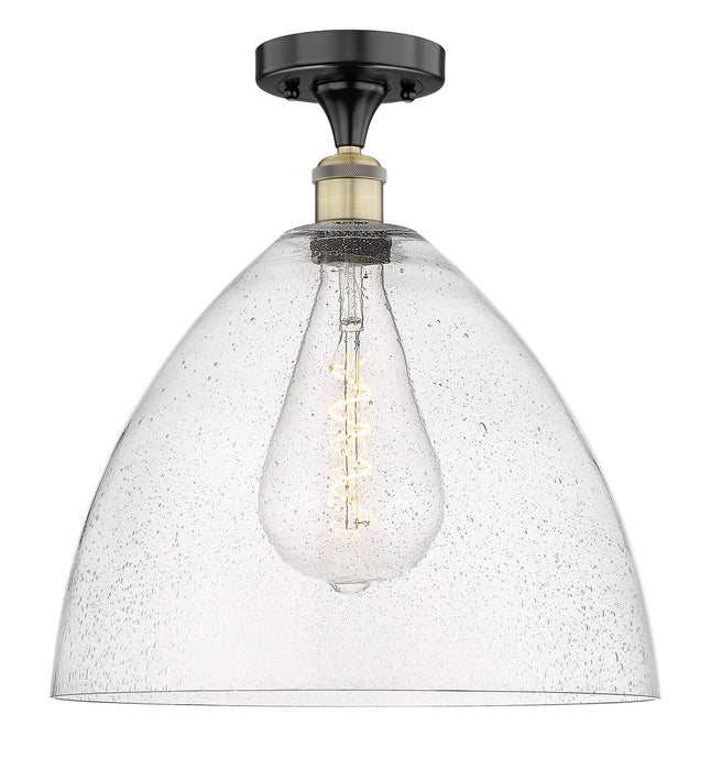 Innovations 616-1F-BAB-GBD-164 One Light Semi-Flush Mount, Black Antique Brass