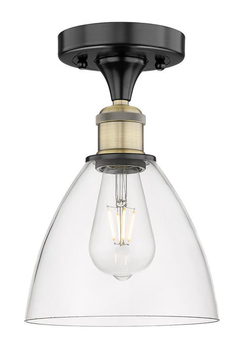 Innovations 616-1F-BAB-GBD-752 One Light Semi-Flush Mount, Black Antique Brass