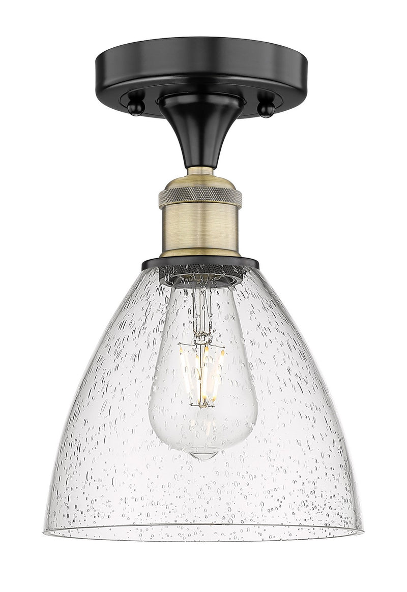 Innovations 616-1F-BAB-GBD-754 One Light Semi-Flush Mount, Black Antique Brass