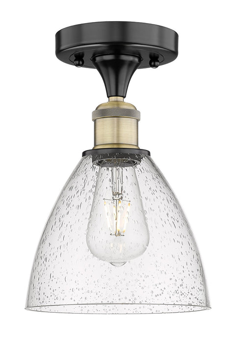 Innovations 616-1F-BAB-GBD-754 One Light Semi-Flush Mount, Black Antique Brass