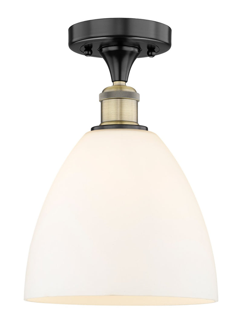 Innovations 616-1F-BAB-GBD-91 One Light Semi-Flush Mount, Black Antique Brass