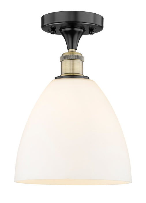 Innovations 616-1F-BAB-GBD-91 One Light Semi-Flush Mount, Black Antique Brass