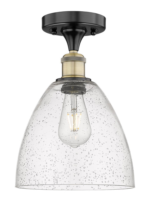 Innovations 616-1F-BAB-GBD-94 One Light Semi-Flush Mount, Black Antique Brass