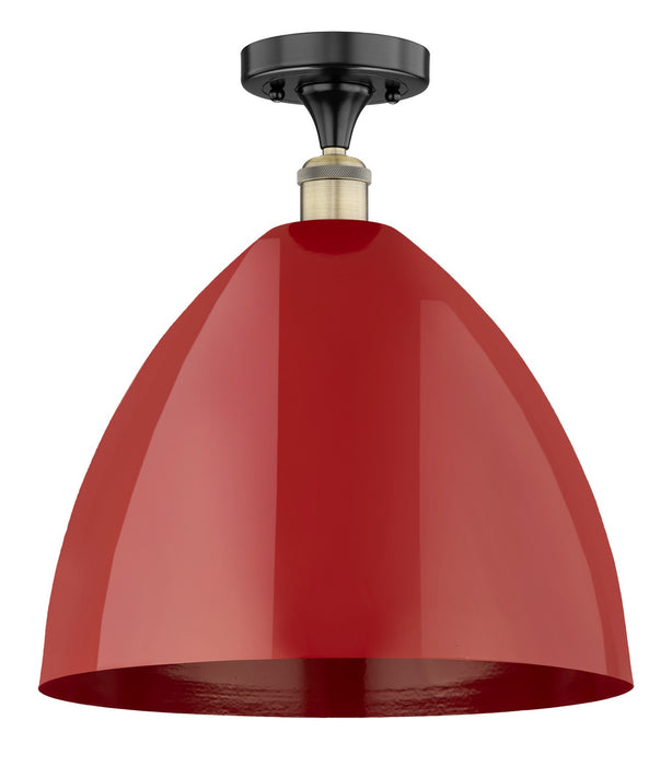 Innovations 616-1F-BAB-MBD-16-RD One Light Semi-Flush Mount, Black Antique Brass